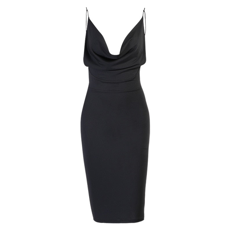 Snug As Could Be Satin Midi Dress
