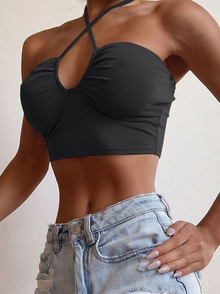 Women's Cross Lace Crop Top