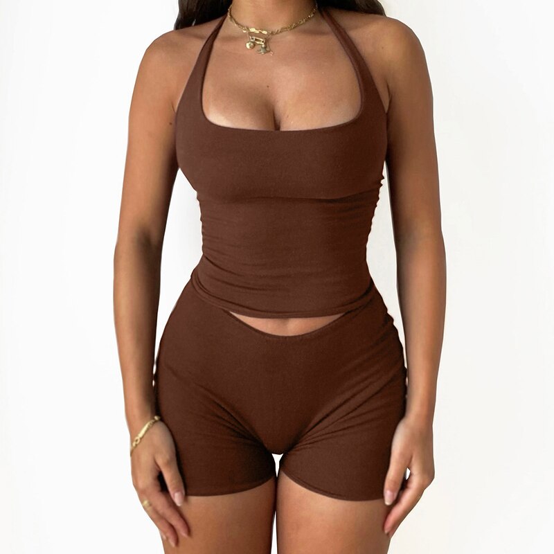 Women's 2-Piece Sleeveless Skirt/Shorts Sets