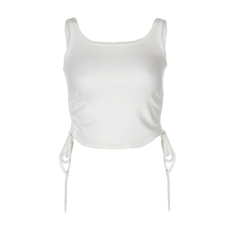 Women's Ruched Sleeveless Tank Top Tee