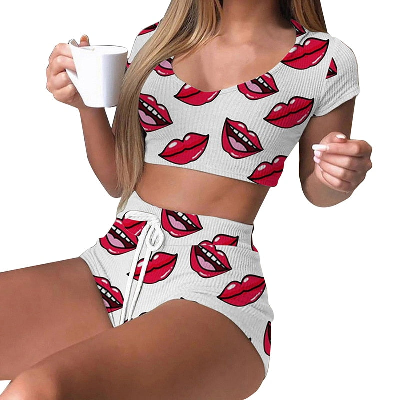 Women's Comfy Pajama Lips Set